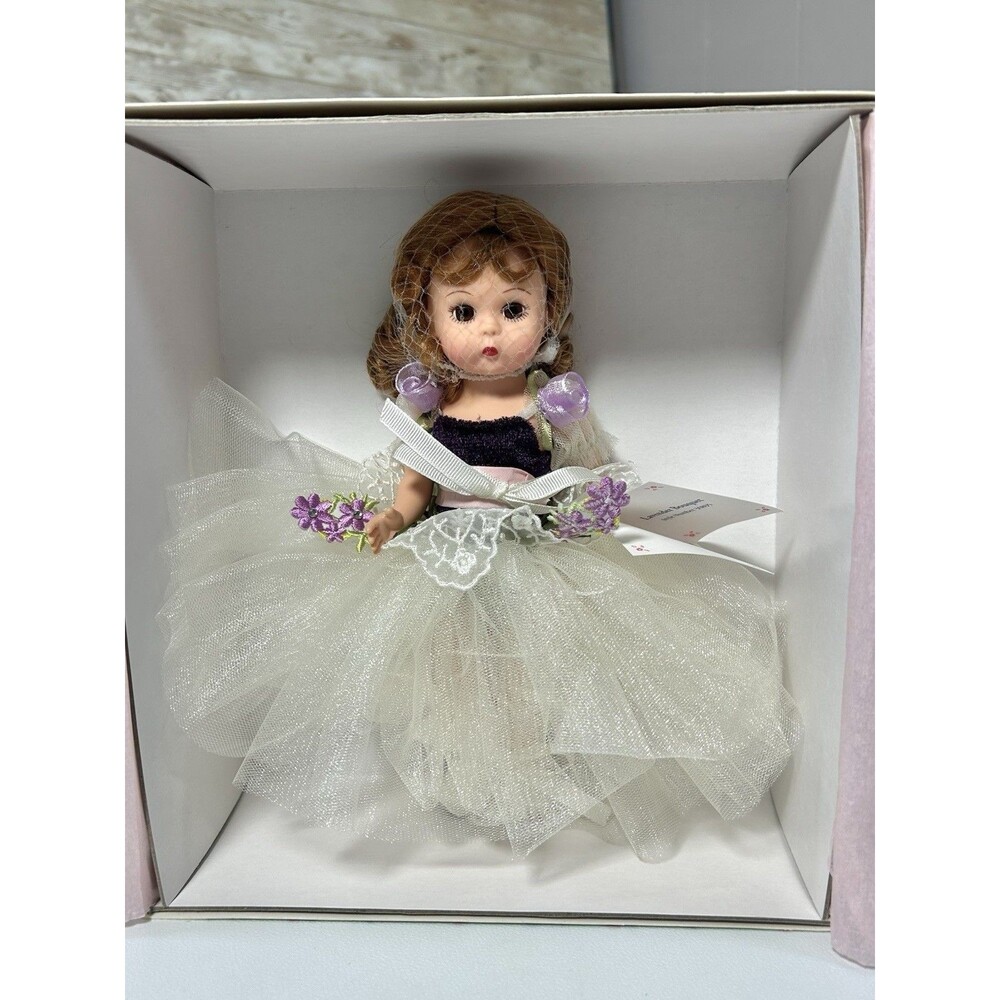 Madame Alexander 30895 Lavender Bouquet 8” Doll, Red Hair Purple Flowers